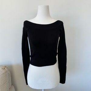 Thick material off shoulder black top